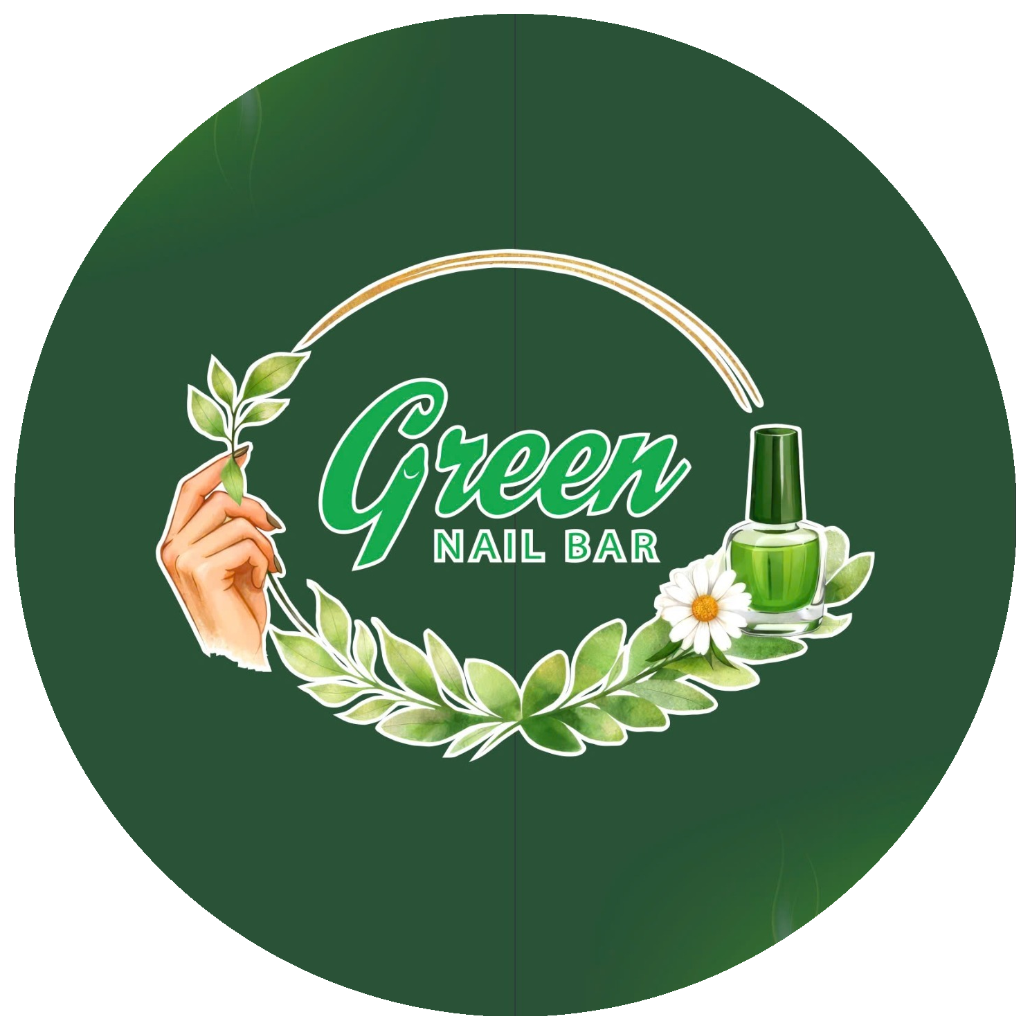 Green Nail Bar — manicures, pedicures, acrylic powder, and waxing